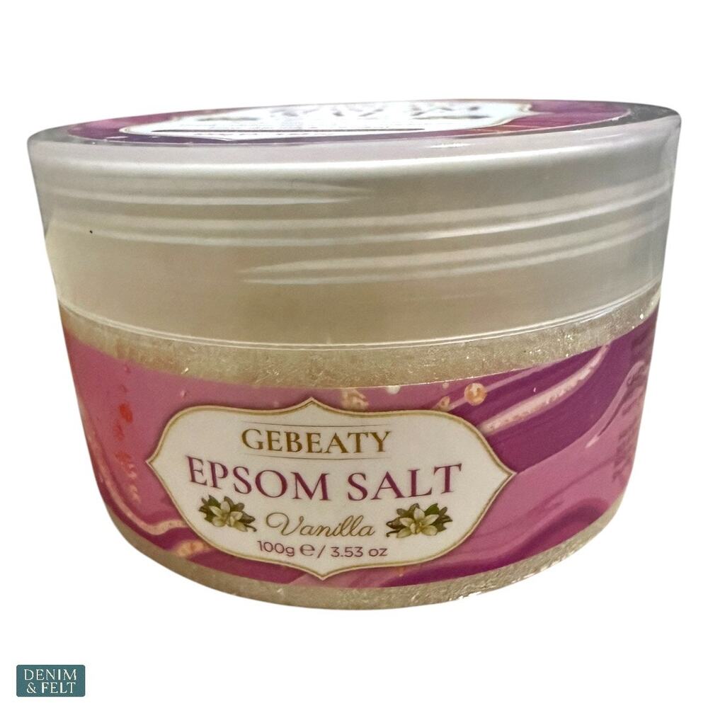 Gebeaty Vanilla Epsom Salt Relaxing Bath Soak Magnesium Sulfate Spa 100g NEW